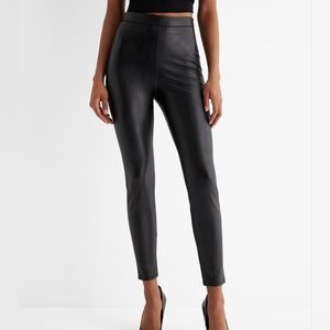 Express New with tag Super High Waisted Faux Leather Leggings Size L